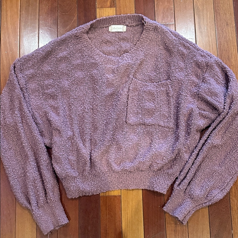 Altar'd State Mauve Knit Crop Sweater